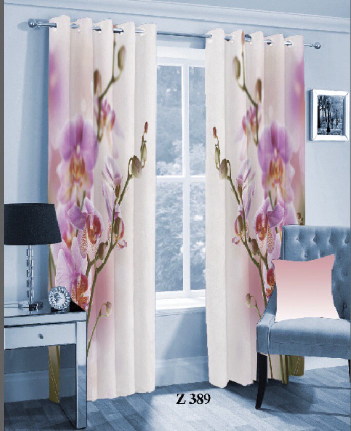 پرده چاپی طرح گل Z389