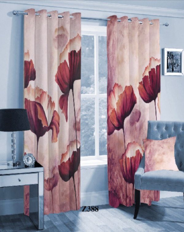 پرده چاپی طرح گل Z388