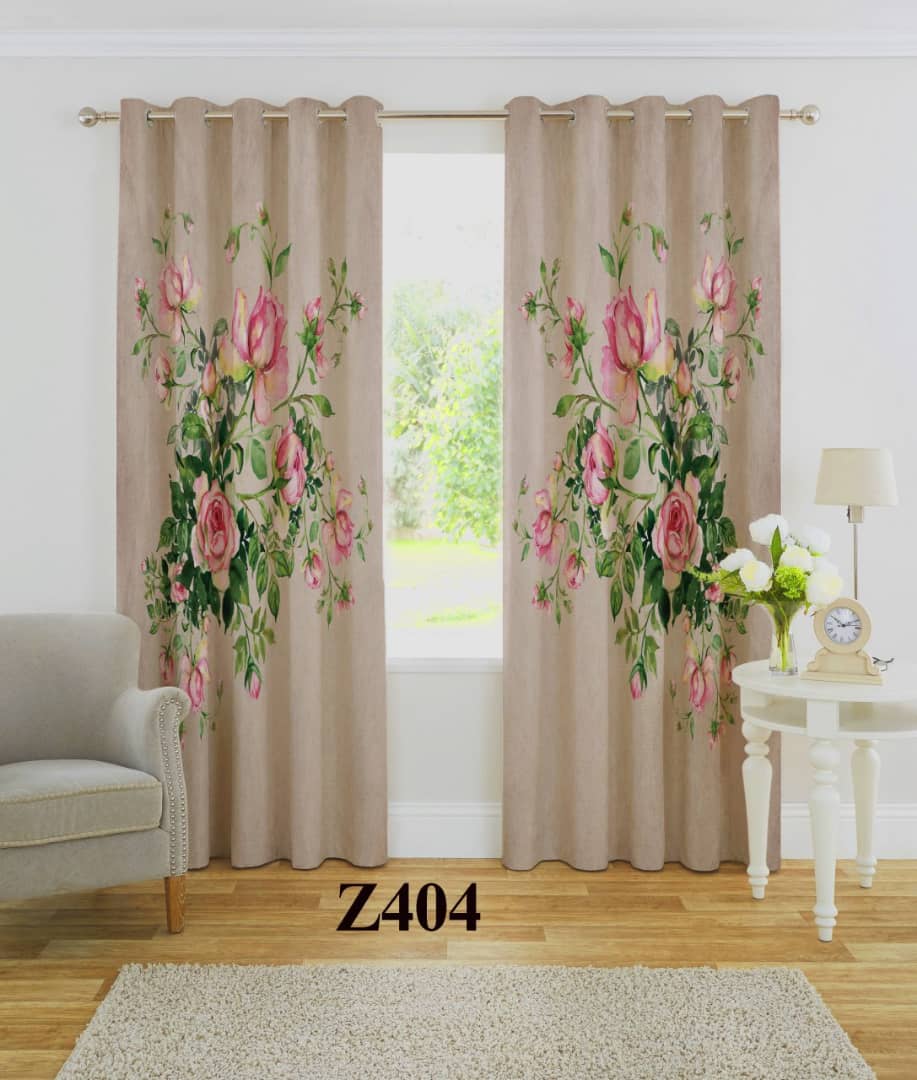 پرده چاپی طرح گل Z404