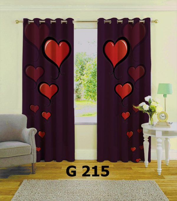 پرده چاپی طرح قلب G215
