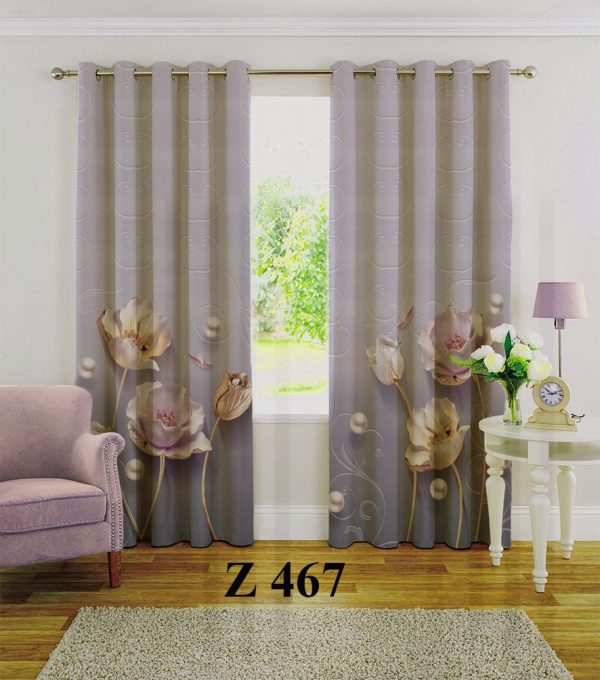 پرده چاپی طرح گل Z467