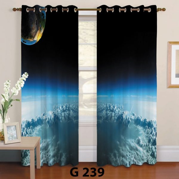 پرده چاپی طرح زمین G239