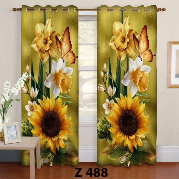 پرده چاپی طرح گل Z488