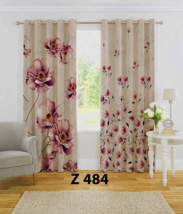 پرده چاپی طرح گل Z484