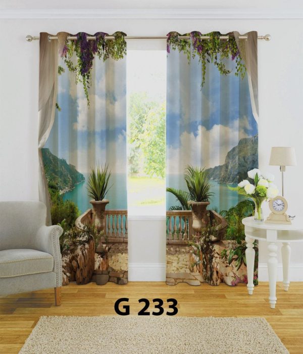 پرده چاپی طرح طبیعت G233