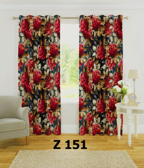 پرده چاپی طرح گل Z151