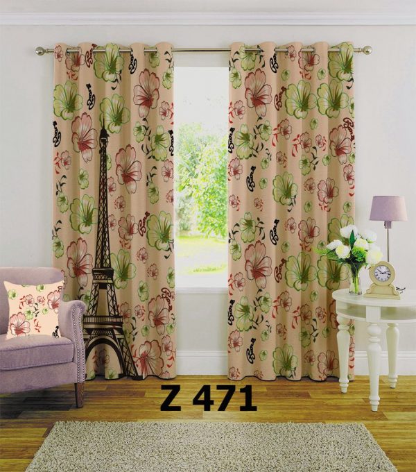 پرده چاپی طرح پاریس با گل Z471