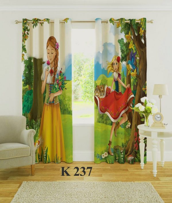 پرده چاپی طرح دختره در جنگل K237