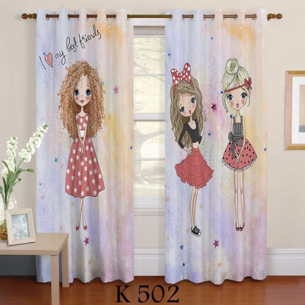 پرده چاپی طرح دخترها K502