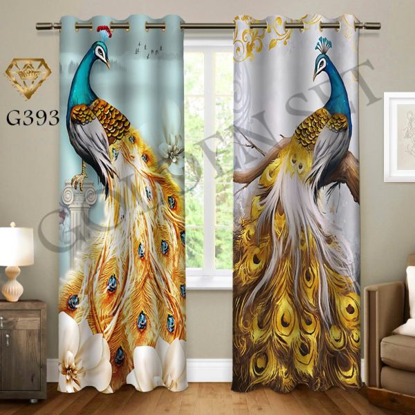 پرده چاپی طرح طاووس G393