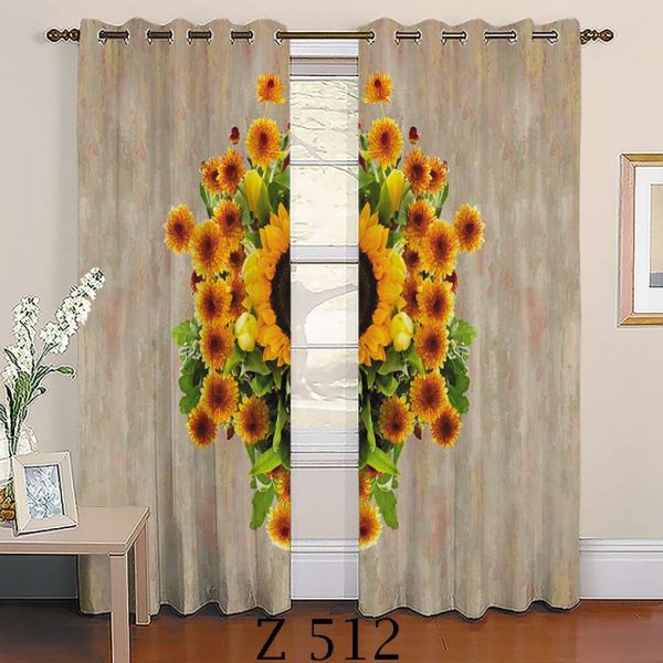 پرده چاپی طرح گل Z512