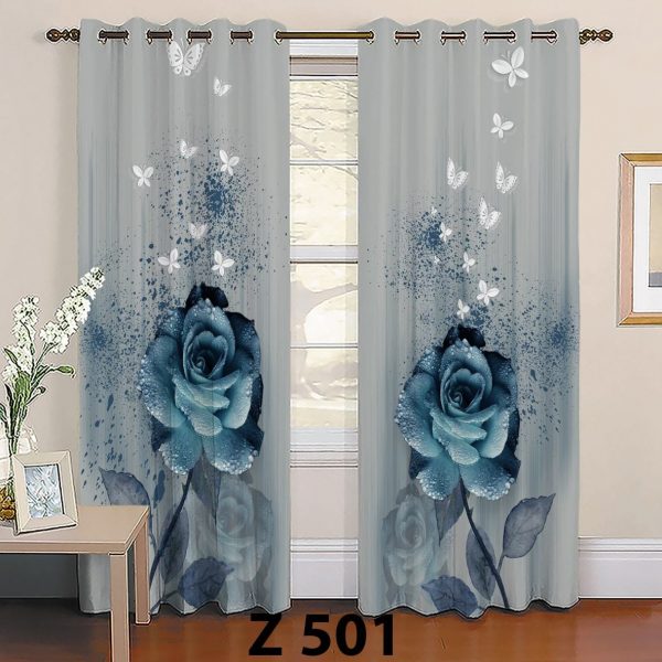 پرده چاپی طرح گل Z501