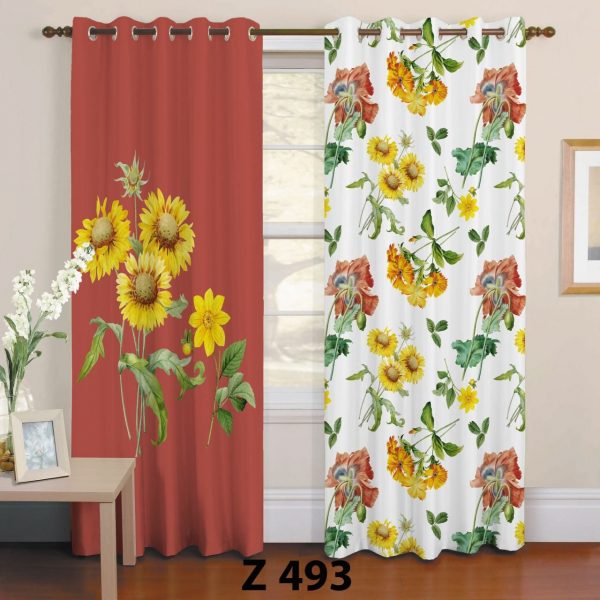 پرده چاپی طرح گل Z493