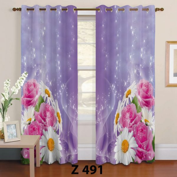 پرده چاپی طرح گل Z491
