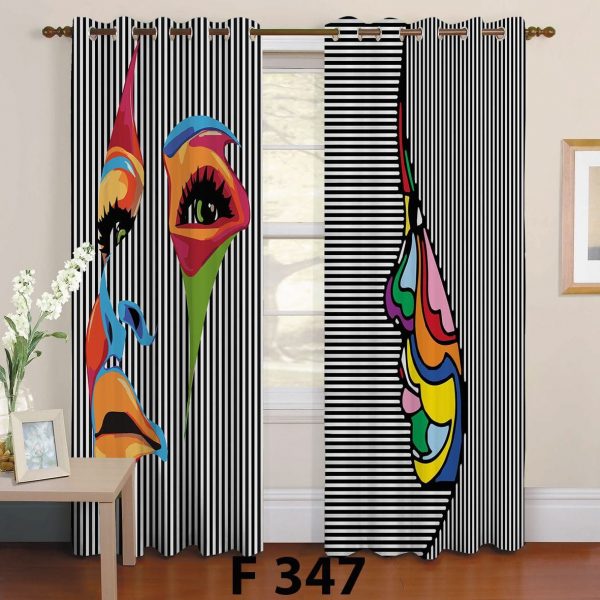 پرده چاپی طرح دختر F347