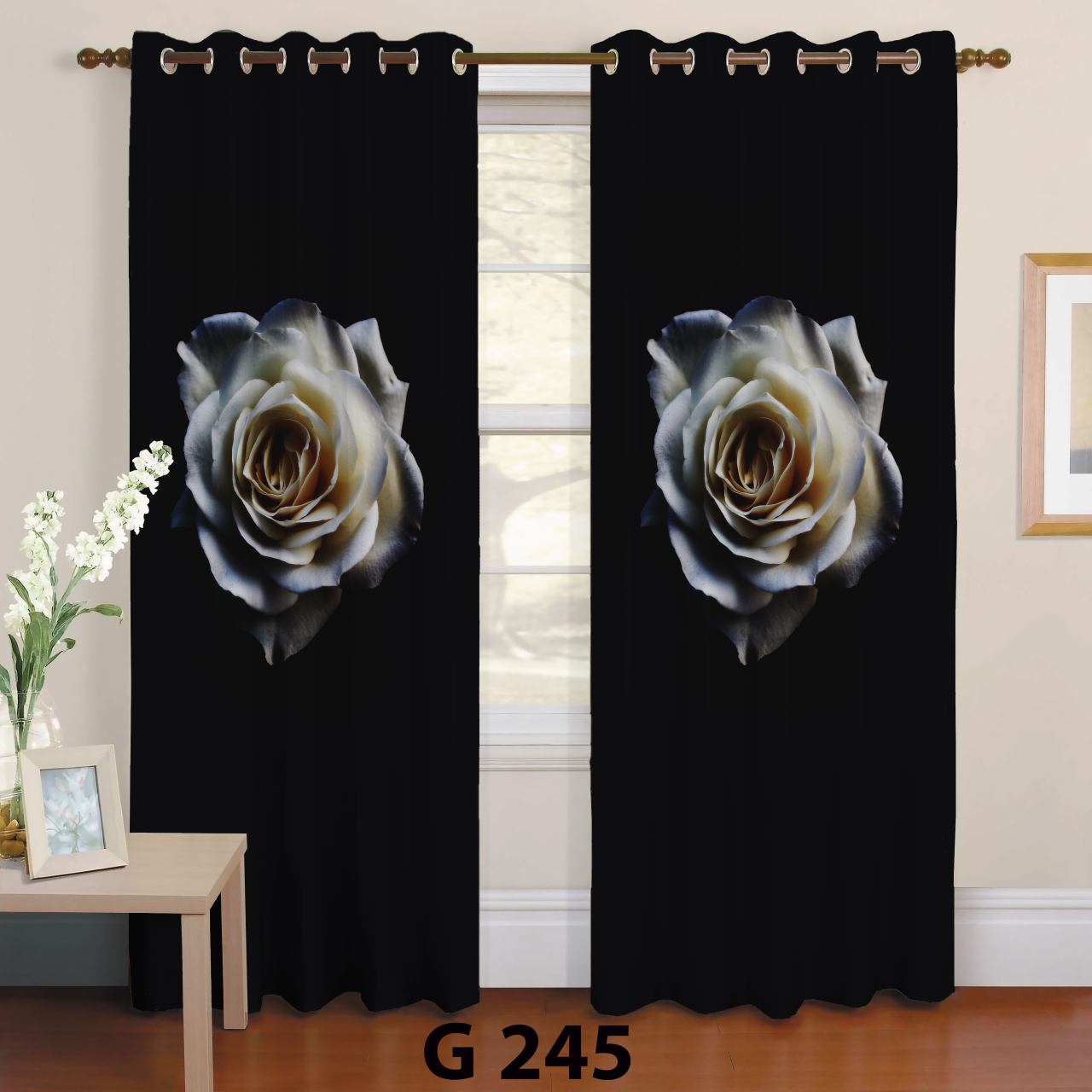 پرده چاپی طرح گل G245