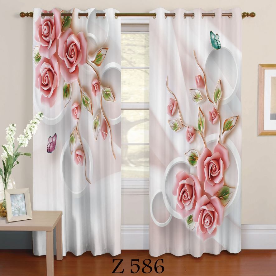 پرده چاپی طرح گل Z386