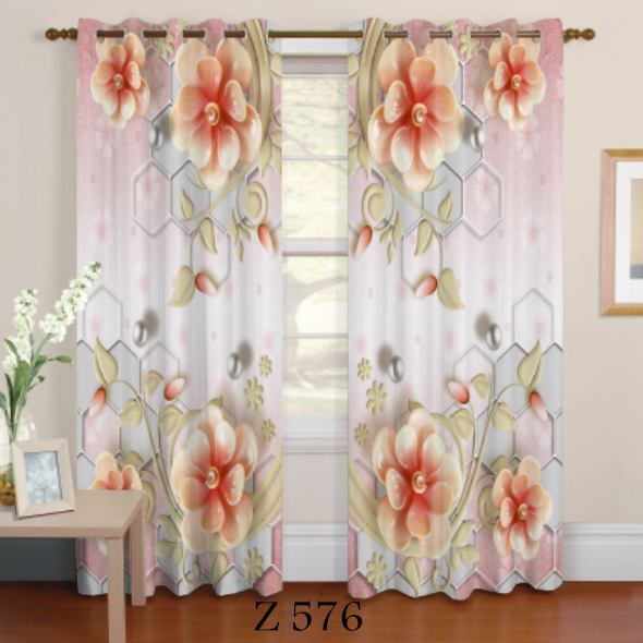 پرده چاپی طرح گل Z576