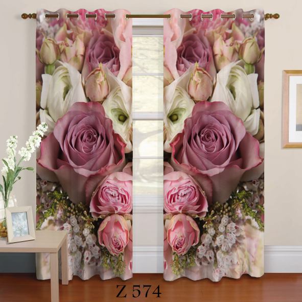پرده چاپی طرح گل Z574