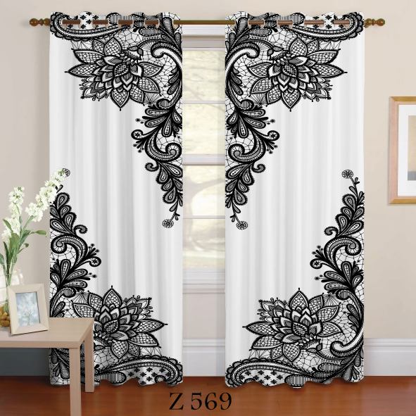 پرده چاپی طرح گل Z569