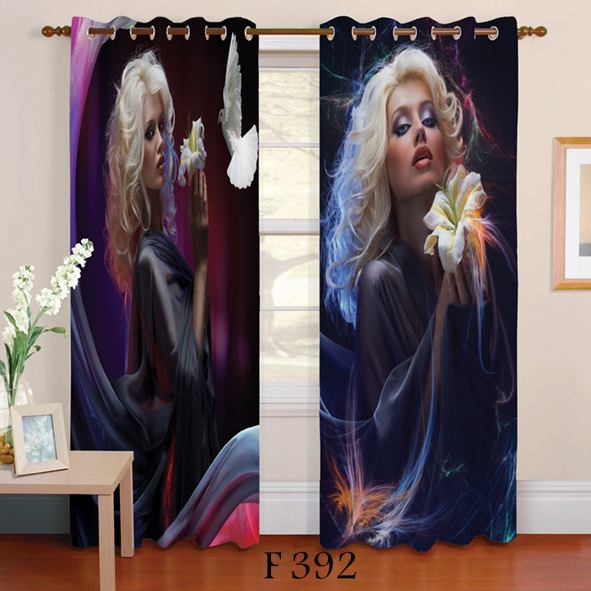 پرده چاپی طرح دختر F392