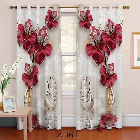 پرده چاپی طرح گل Z561