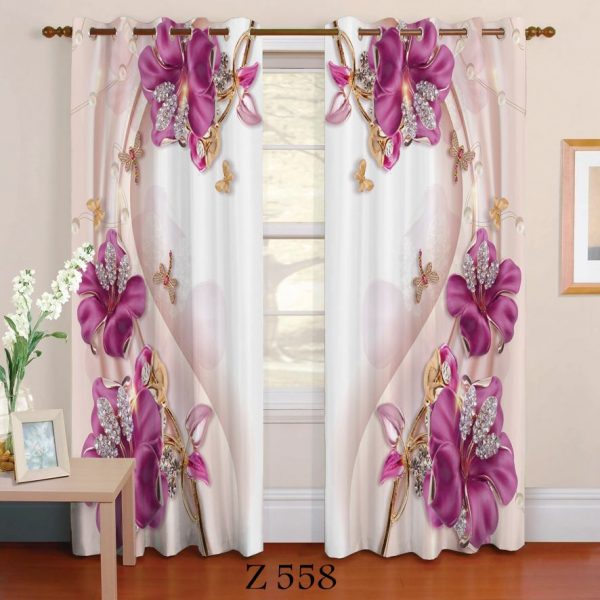 پرده چاپی طرح گل Z558