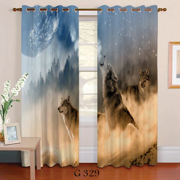 پرده چاپی طرح گرگ G329