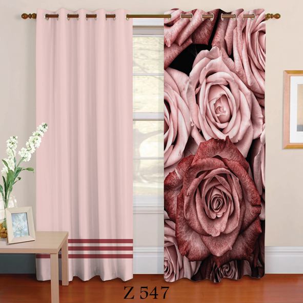 پرده چاپی طرح گل Z547