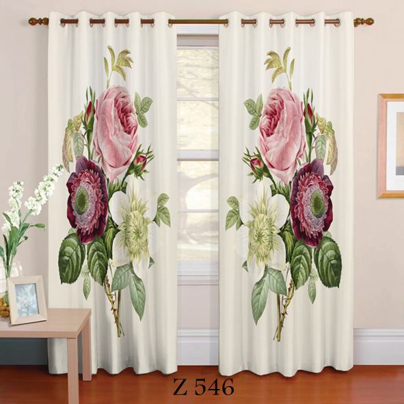 پرده چاپی طرح گل Z546