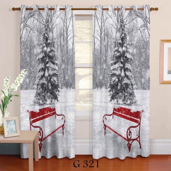 پرده چاپی طرح برف G321