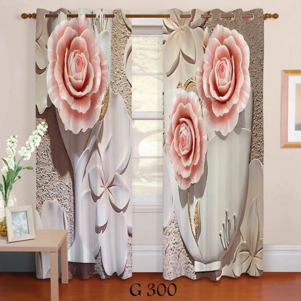 پرده چاپی طرح گل G300