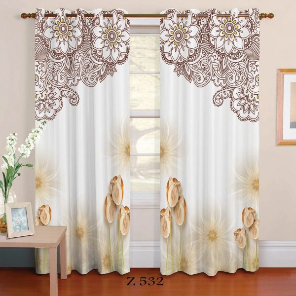پرده چاپی طرح گل Z532