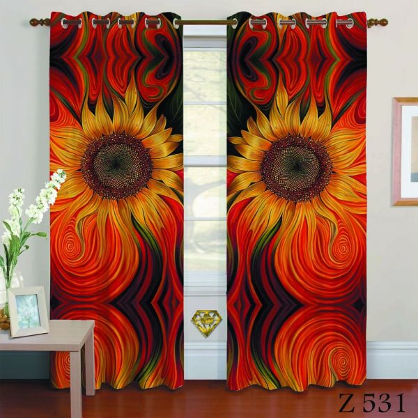 پرده چاپی طرح گل Z531