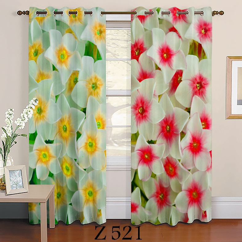 پرده چاپی طرح گل Z521
