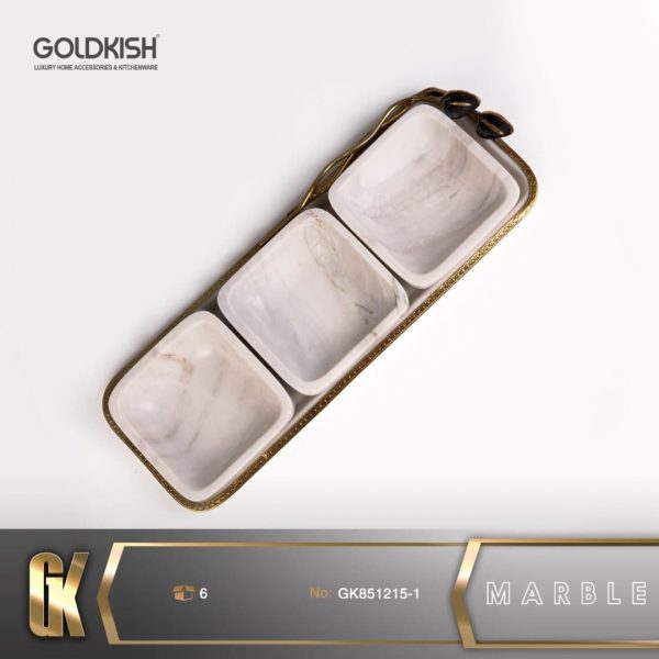 ظروف STONE اردوخوري سه تيكه مربع سفيد GK851215-1