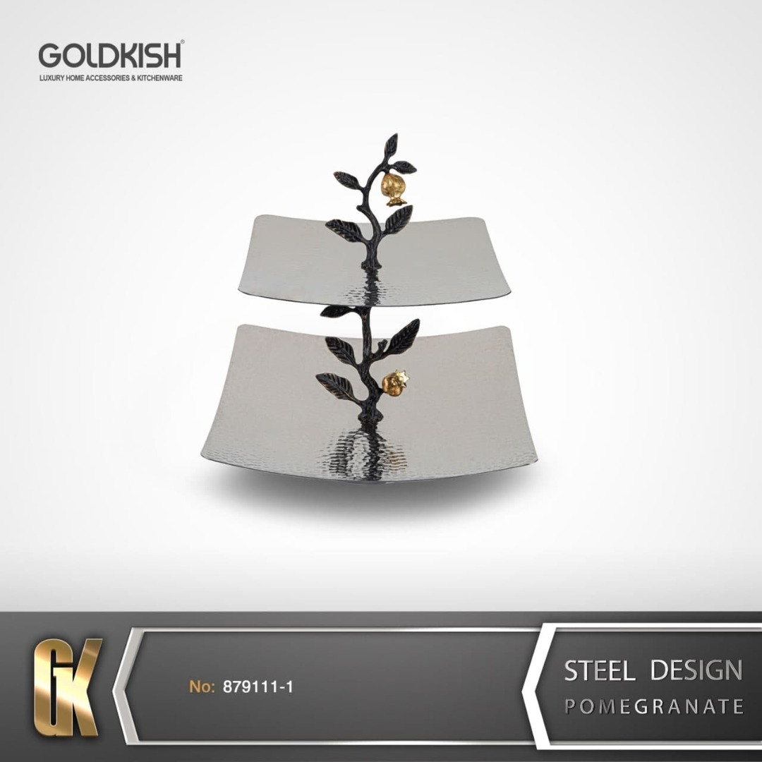 ظروف استيل شيرينی خوری دو طبقه GK879111-1