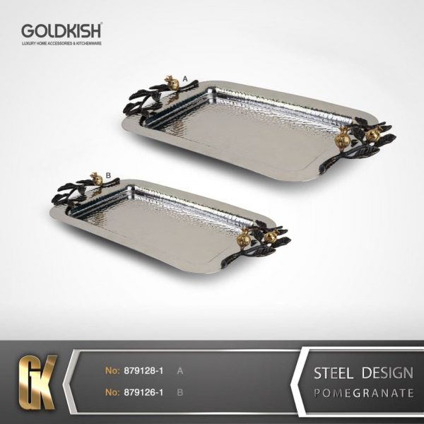 ظروف استيل سينی مستطيل كوچک/بزرگ GK879126/28-1 Ruby