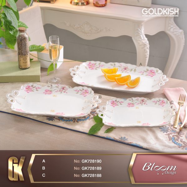 دیس مستطیل کوچک/متوسط/بزرگ طرح Bloom مدل 728188/89/90