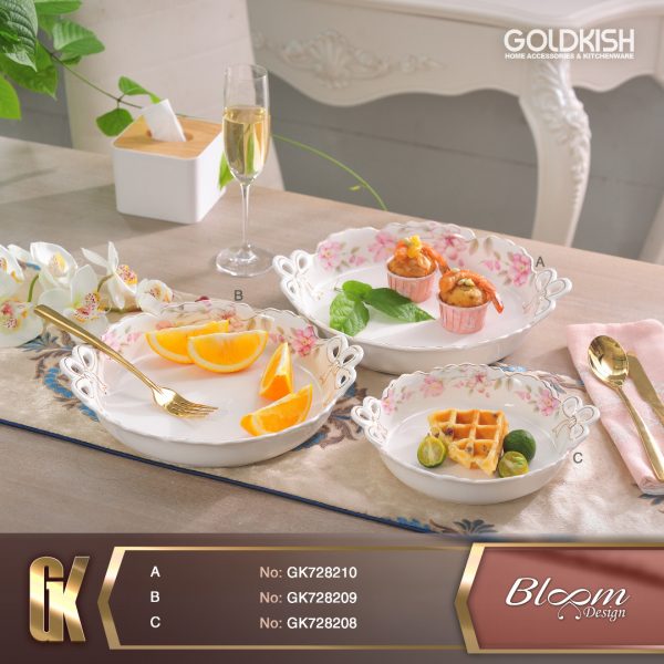 ظرف مرغ خوری گرد کوچک/متوسط/بزرگ طرح Bloom مدل 728208/09/10