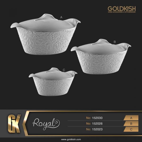 ست آشپزخانه ظرف درب دار طرح Royal مدل GK152030/26/23
