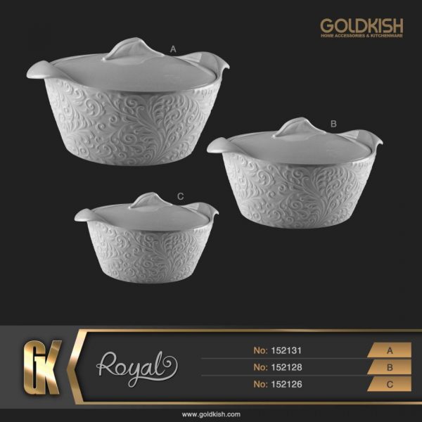 ست آشپزخانه ظرف درب دار طرح Royal مدل GK152131/28/26
