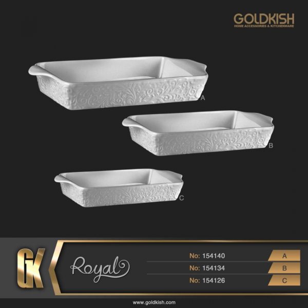 ست آشپزخانه ظرف مستطیل طرح Royal مدل GK154140/34/26