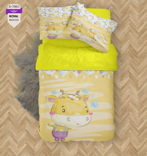 روتختی و ملحفه ( تک نفره ) طرح زرافه کد KX-7001