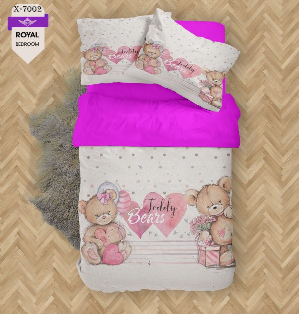 روتختی و ملحفه ( تک نفره ) طرح خرس کد KX-7002