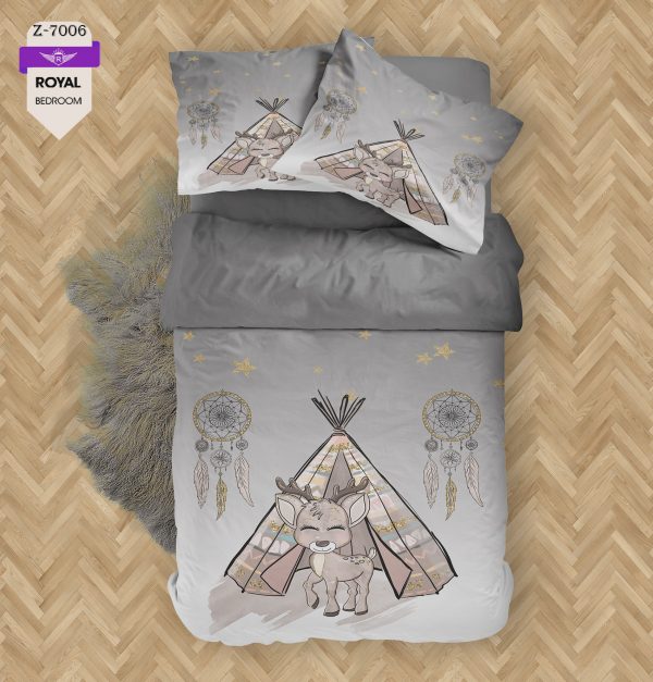 روتختی و ملحفه ( تک نفره ) طرح گوزن کد KX-7006