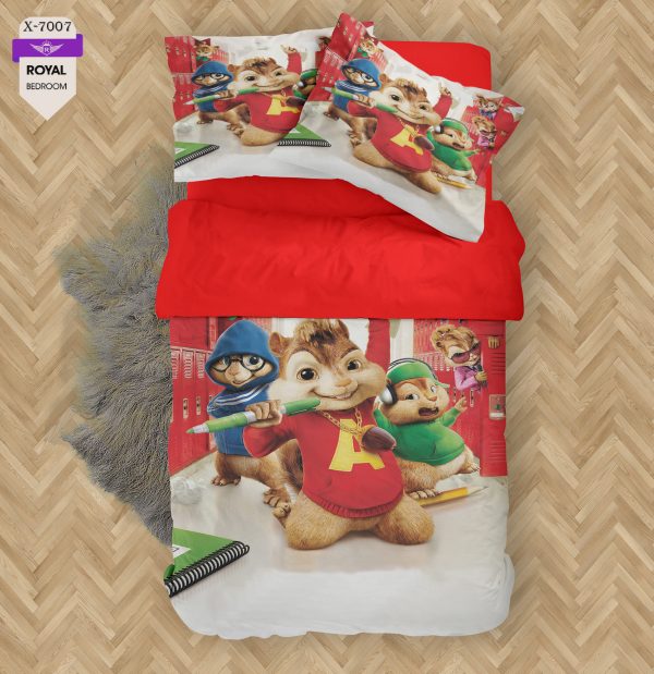 روتختی و ملحفه ( تک نفره ) طرح آلوین و سنجاب ها کد KX-7007