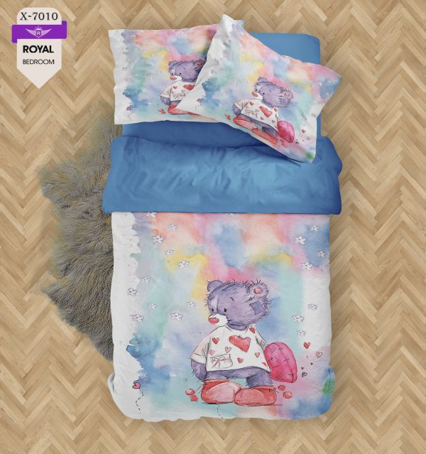 روتختی و ملحفه ( تک نفره ) طرح خرس کد KX-7010