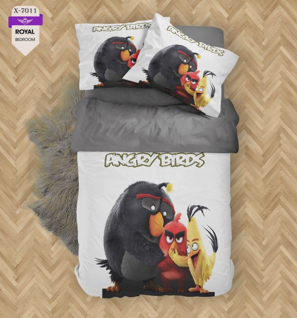 روتختی و ملحفه ( تک نفره ) طرح پرندگان خشمگین کد KX-7011