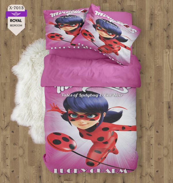 روتختی و ملحفه ( تک نفره ) طرح دختر کفشدوزکی کد KX-7013